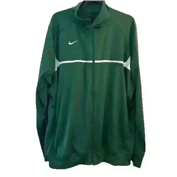 Nike Vintage Green White Stripe Track Jacket Out and Inside Pockets Men’s XXL - Picture 1 of 12
